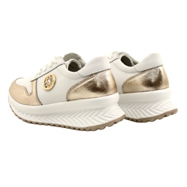 Zapatos deportivos de mujer atados Filippo DP3547 / 22 WH GO Blanco dorado 7