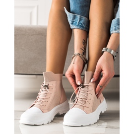 TRENDI Zapatillas altas en polvo rosado 1