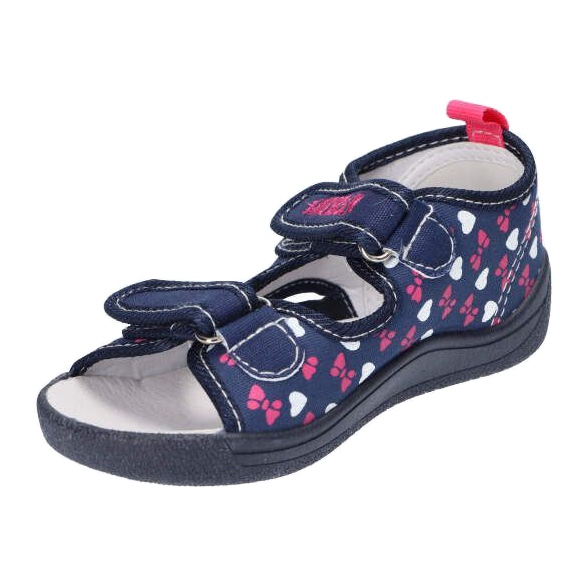 American Club Zapatillas sandalias americanas, inserto de cuero TEN19 / 22 Azul marino 3