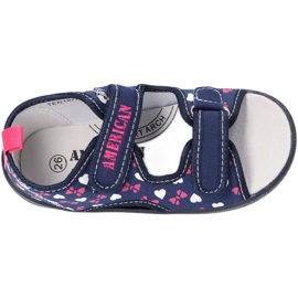 American Club Zapatillas sandalias americanas, inserto de cuero TEN19 / 22 Azul marino 5