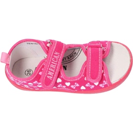 American Club Zapatillas sandalias americanas, inserto de cuero TEN19 / 22 Rosa rosado 1