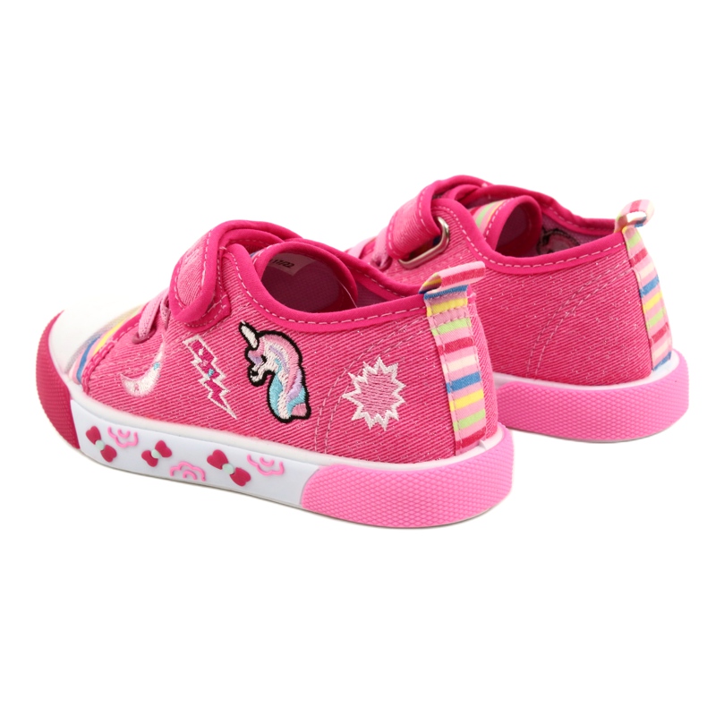 American Club Sneakers de velcro American Ten17/22 Inserto de cuero rosa rosado 4
