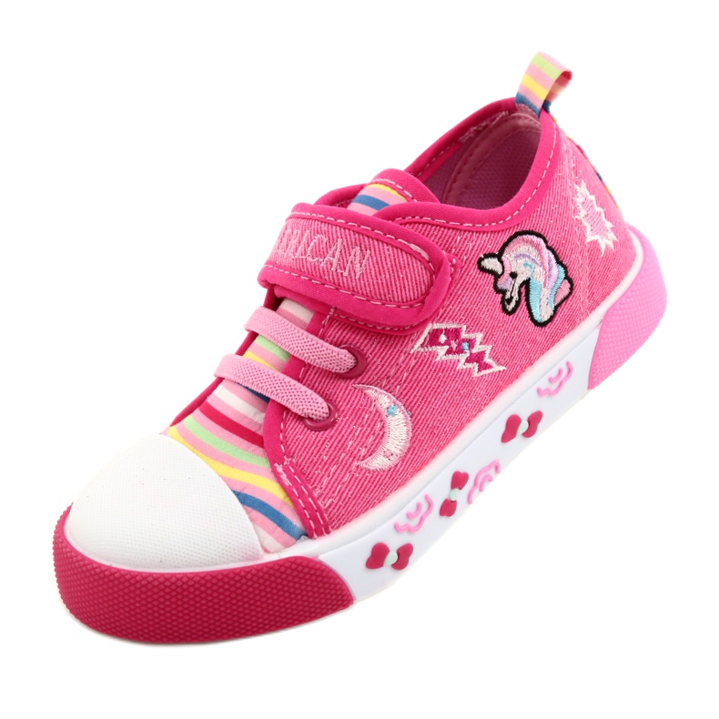 American Club Sneakers de velcro American Ten17/22 Inserto de cuero rosa rosado 3
