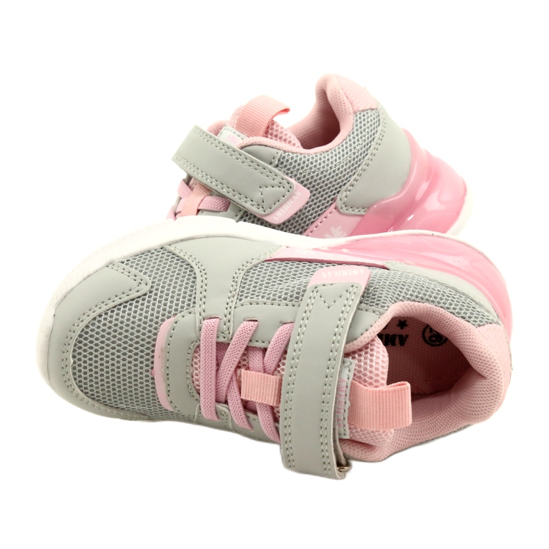 Deportiva niña American Club ES72/22, gris y rosa 4
