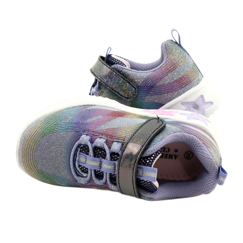 American Club Zapatillas Deportivas ADI LED Glowing Velcro ES87/22 Púrpura 4