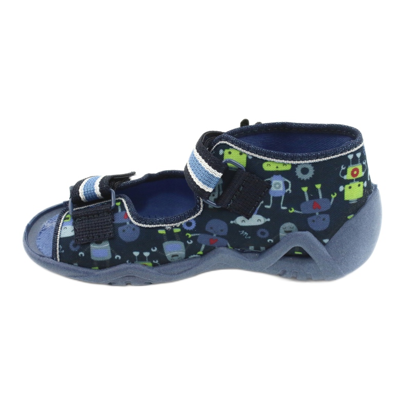 Pantuflas infantiles befado con velcro 250P097 azul marino 2
