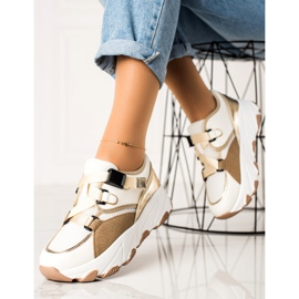 W. Potocki Zapatillas Deportivas Con Hebilla Potocki beige blanco dorado 1