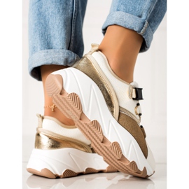 W. Potocki Zapatillas Deportivas Con Hebilla Potocki beige blanco dorado 3