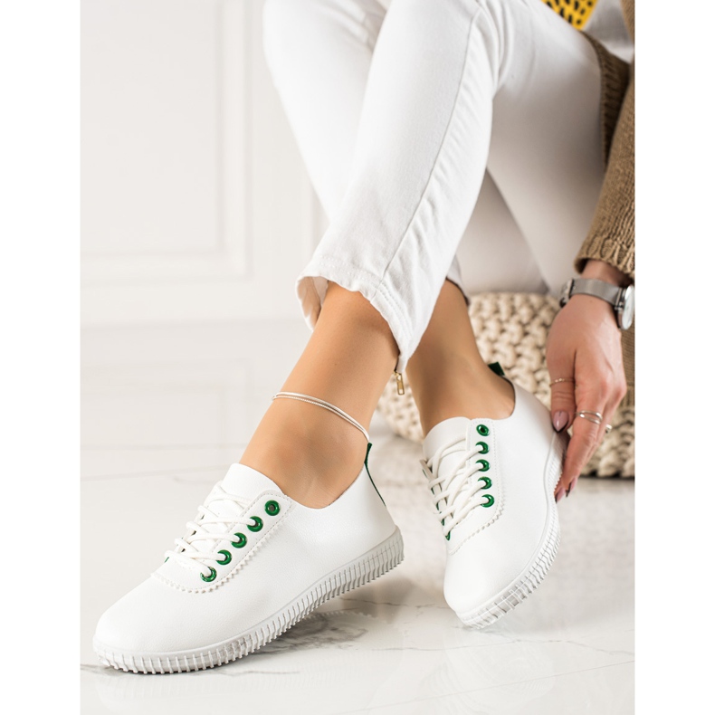 TRENDI Zapatillas bajas con cuero ecológico blanco 2 TRENDI Zapatillas bajas con cuero ecológico blanco 2