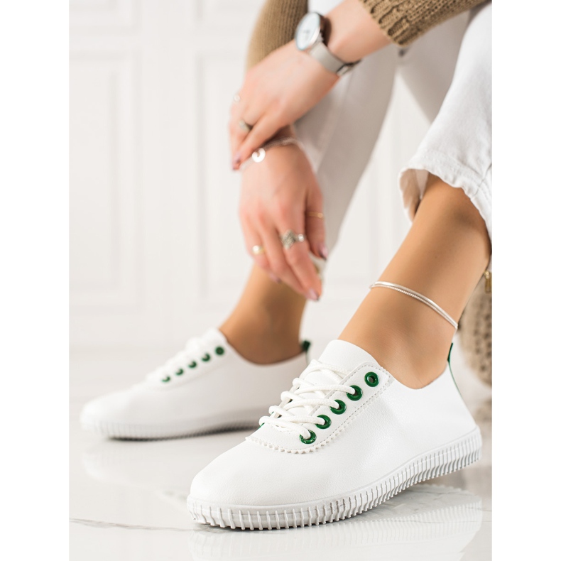 TRENDI Zapatillas bajas con cuero ecológico blanco 1 TRENDI Zapatillas bajas con cuero ecológico blanco 1