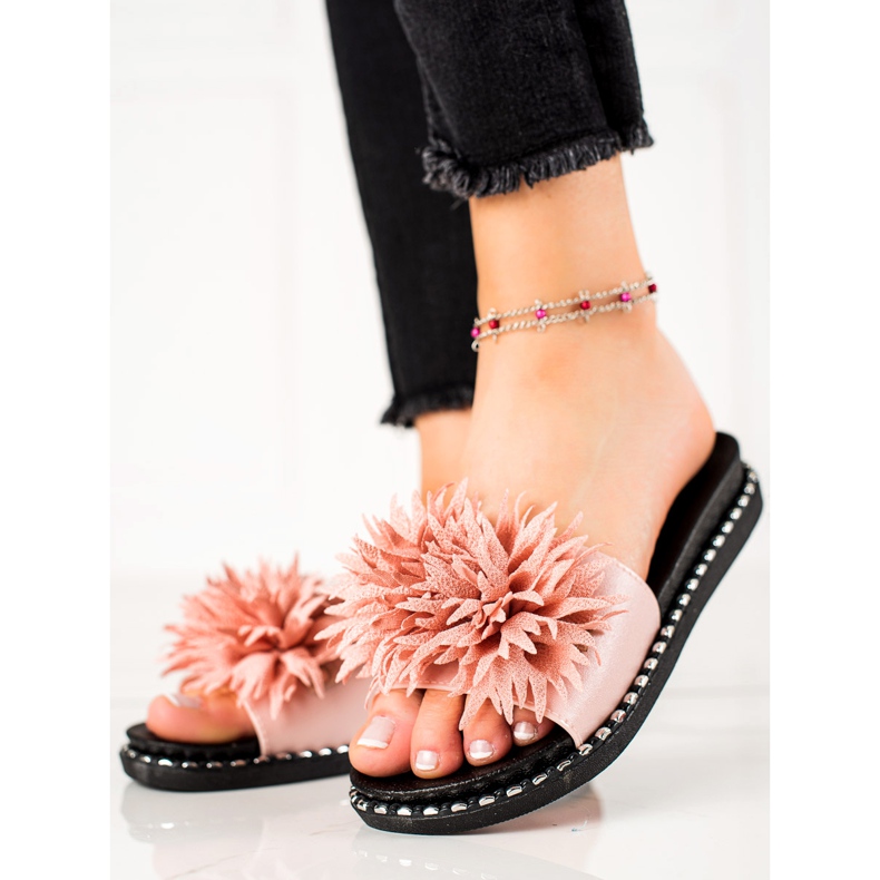 Pantuflas Flor VINCEZA rosa 1