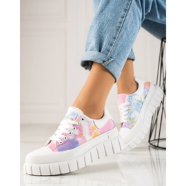 TRENDI Zapatillas coloridas en la plataforma multicolor 3