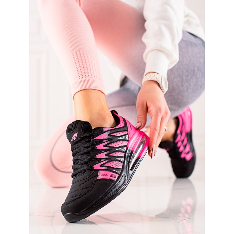TRENDI Zapatos deportivos de moda negro rosa 1