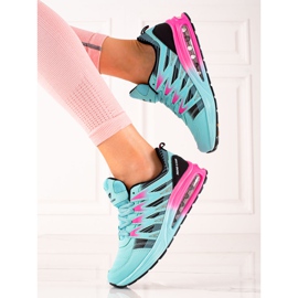TRENDI Zapatos deportivos de moda negro azul rosado 1