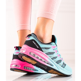 TRENDI Zapatos deportivos de moda negro azul rosado 3