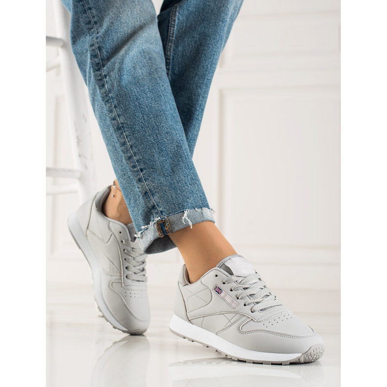 TRENDI Zapatillas deportivas clásicas grises 1