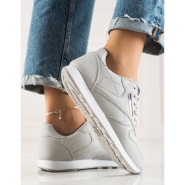 TRENDI Zapatillas deportivas clásicas grises 3