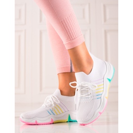 TRENDI Zapatos deportivos en una plataforma colorida blanco 1
