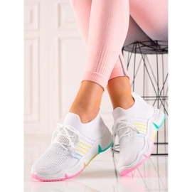 TRENDI Zapatos deportivos en una plataforma colorida blanco 2