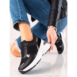 Diamantique Zapatillas con estilo en la plataforma negro 1