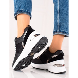 Diamantique Zapatillas con estilo en la plataforma negro 3