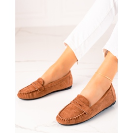 TRENDI Mocasines de gamuza cómodos marrón 3