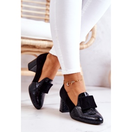 PA2 Zapatos de tacón de piel de serpiente de ante negro Diana 3