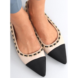 Bailarinas con cadena Sabina Beige negro 3