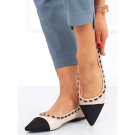 Bailarinas con cadena Sabina Beige negro 2