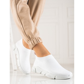 SUPER COOL Cómodos zapatos deportivos sin cordones blanco 4