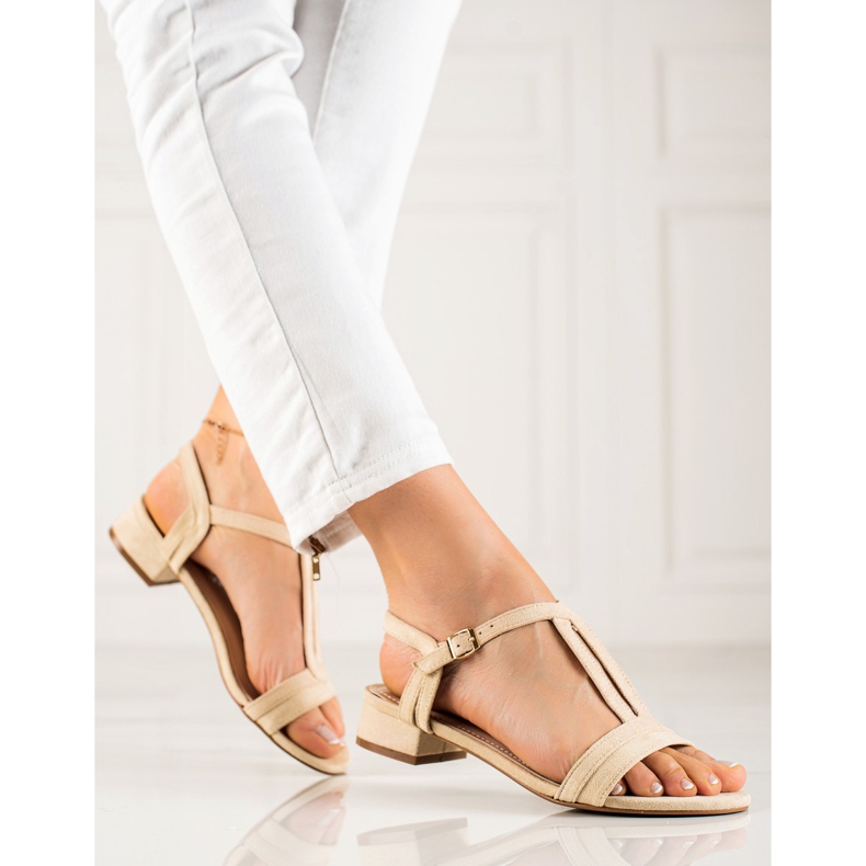Sandalias clásicas VINCEZA de ante beige 1