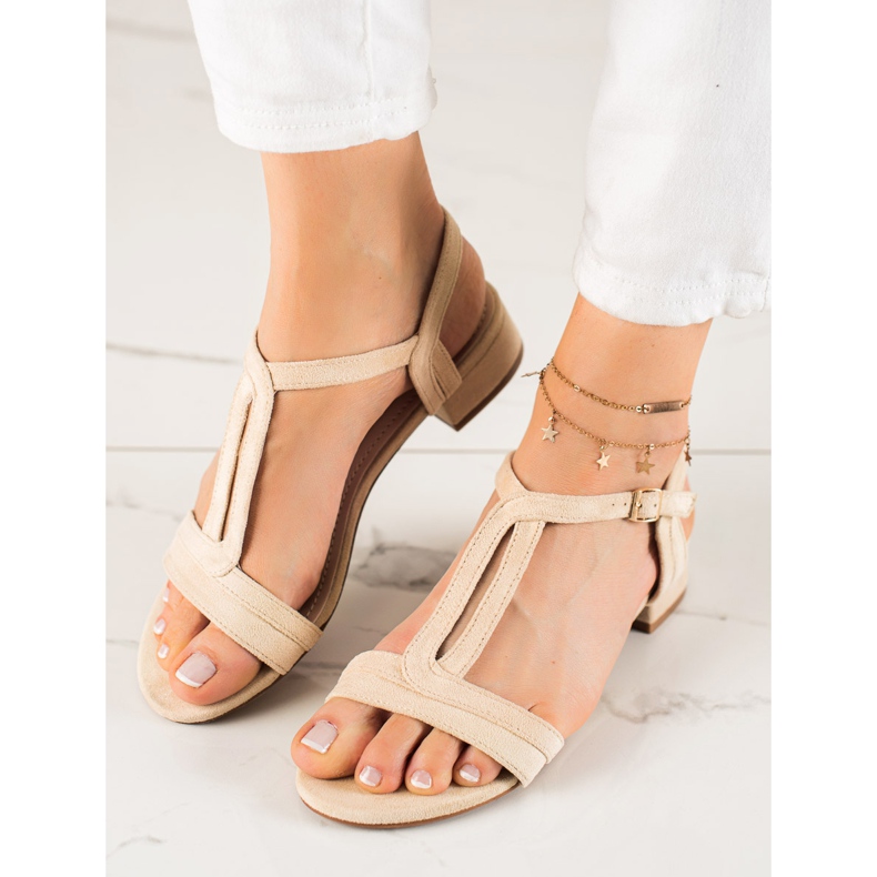 Sandalias clásicas VINCEZA de ante beige 2