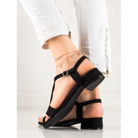Sandalias clásicas VINCEZA de ante negro 2