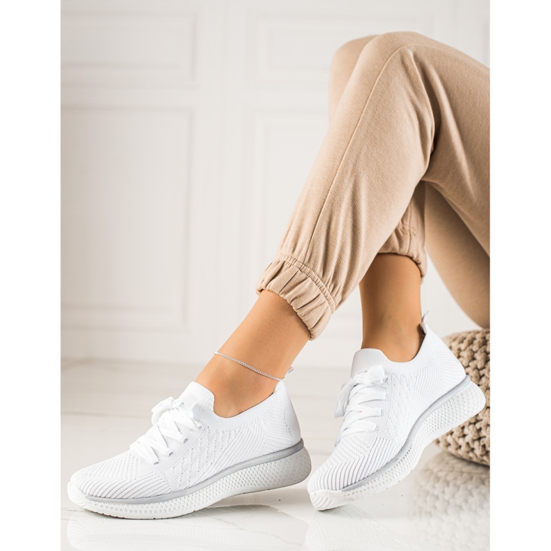 TRENDI Deportivas blancas con cordones blanco 1