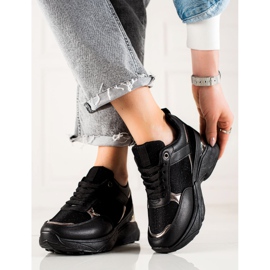 Diamantique Zapatillas con estilo en la plataforma negro 1