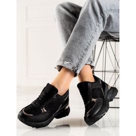 Diamantique Zapatillas con estilo en la plataforma negro 2