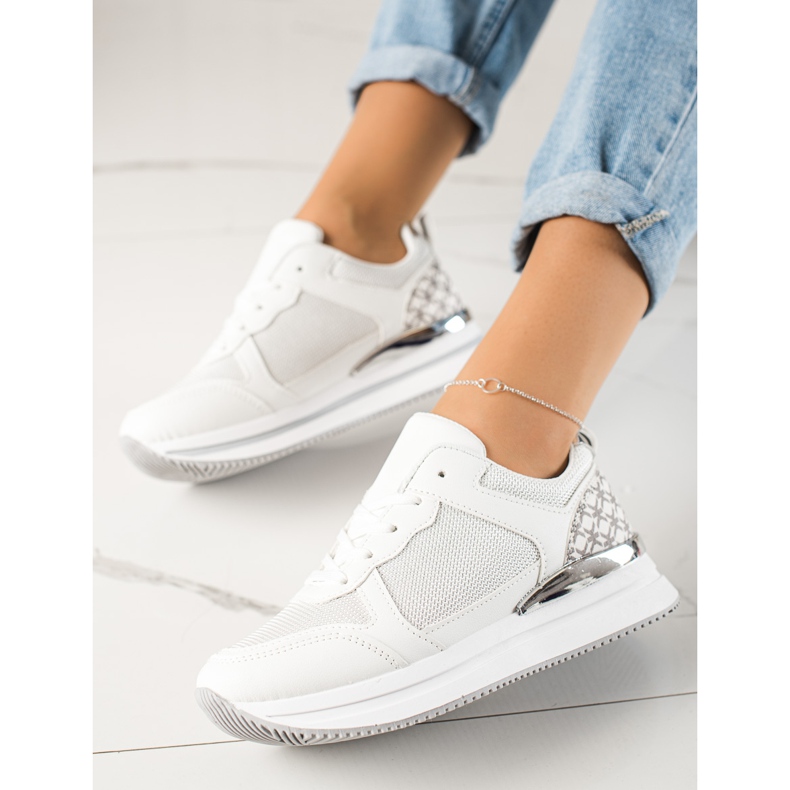 Diamantique Zapatillas blancas con malla blanco 1