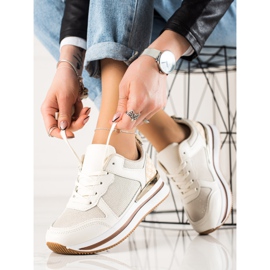 Diamantique Zapatillas beige con malla 1