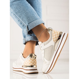 Diamantique Zapatillas beige con malla 3