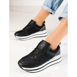 Diamantique Zapatillas negras con malla negro 3