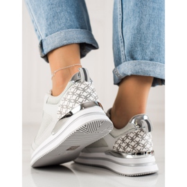 Diamantique Deportivas Plateadas Con Malla gris 4