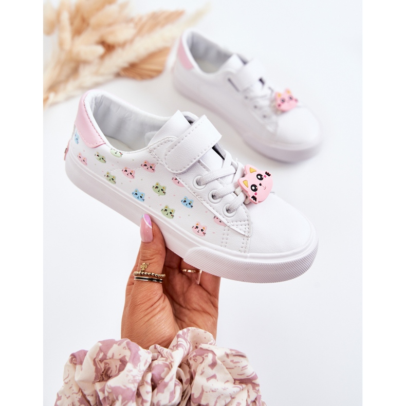 Vinceza Deportivas Infantiles De Piel Con Estampado Velcro Blanco Bonnie 1