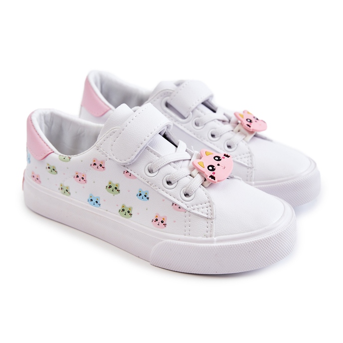 Vinceza Deportivas Infantiles De Piel Con Estampado Velcro Blanco Bonnie 2