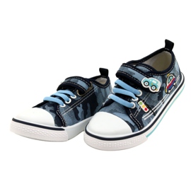 American Club Zapatillas americanas zapatos para niños inserto de cuero TEN54 / 22 Moro ['azul marino', 'azul'] azul 2