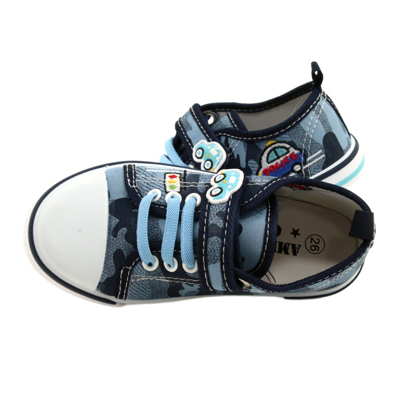American Club Zapatillas americanas zapatos para niños inserto de cuero TEN54 / 22 Moro ['azul marino'] azul 4