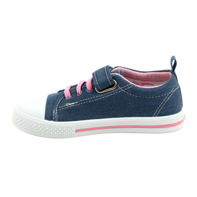 Zapatillas deportivas Beety American Club inserto de piel azul rosado 1