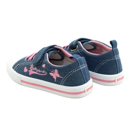 Zapatillas deportivas Beety American Club inserto de piel azul rosa 4