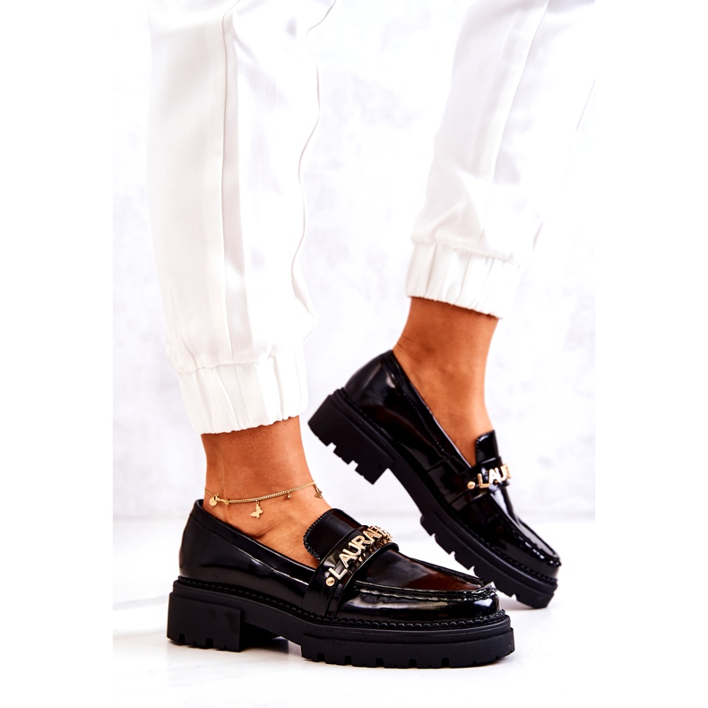 Molfas pintadas letras para mujeres La.fi inserto de cuero negro 3