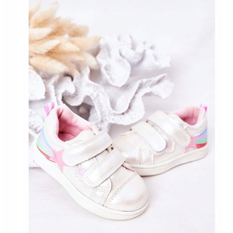 Evento Zapatos deportivos para niñas con una estrella 21DZ23-3904 White blanco 3 Evento Zapatos deportivos para niñas con una estrella 21DZ23-3904 White blanco 3