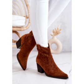 S.Barski Botas Cowboy Mujer Ante Camel Devon marrón 2